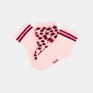 Chaussettes douces rose bébé fille (lot de 3)