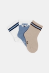 Chaussettes douces assorties bleu bébé garçon (lot de 3)