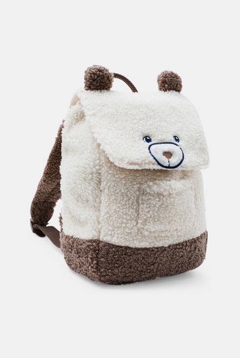 Mochila peluche crudo bebé 1