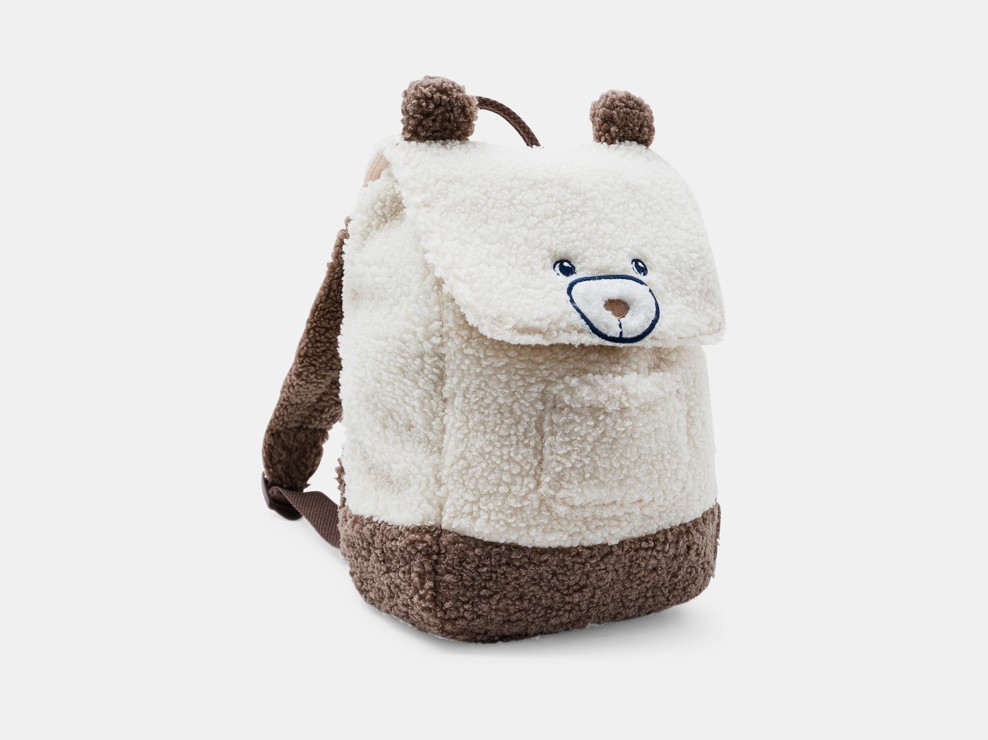 Rucksack Plüsch ecru Kleinkind 1