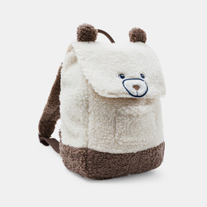 Sac à dos peluche écru bébé