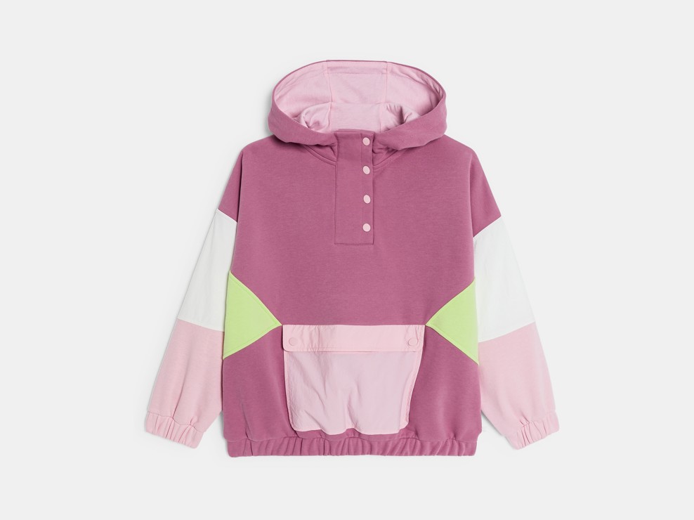 Sudadera con capucha rosa niña 1
