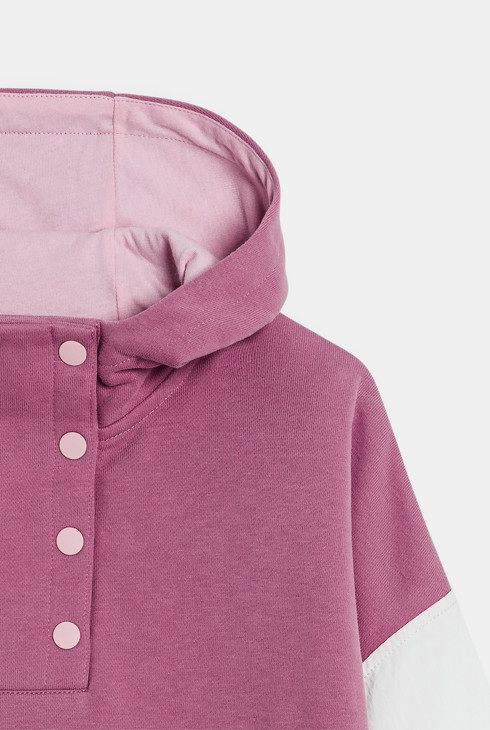 Sweat à capuche fille rose