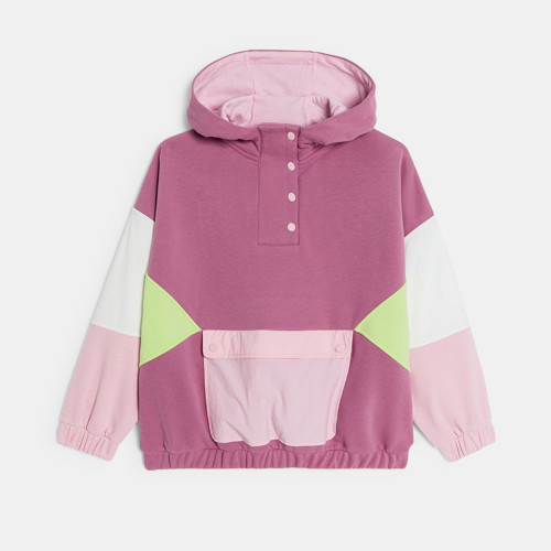 Sweat À Capuche Fille Rose - Vieux Rose Tres Clair - 10A - OKAIDI