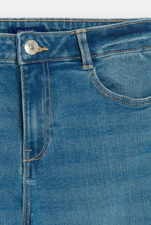 Jean large délavé bleu Fille