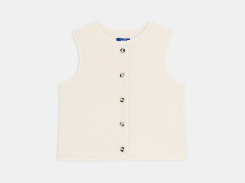 Jaqueta sense mànigues beix nena 2