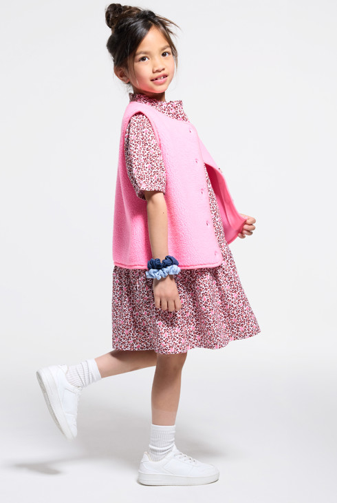Chaleco rosa de sherpa niña 1