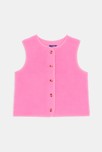 Gilet sans manches rose en sherpa Fille