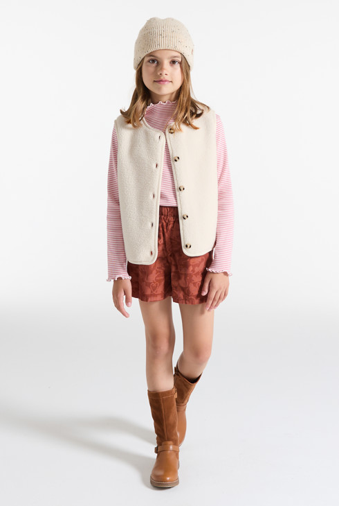 Ärmellose Jacke beige Mädchen 1