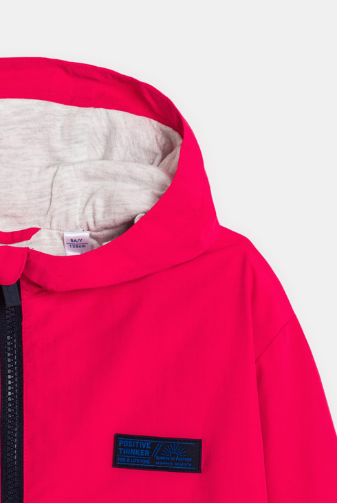 Coupe-vent déperlant à capuche rouge Fille 2