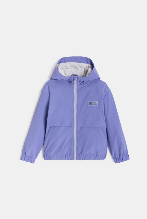 Giacca a vento impermeabile con cappuccio turchese per bambina 2