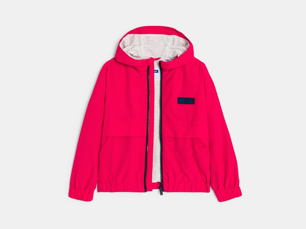 Wasserabweisende Windjacke in Rot mit Kapuze für Mädchen 2