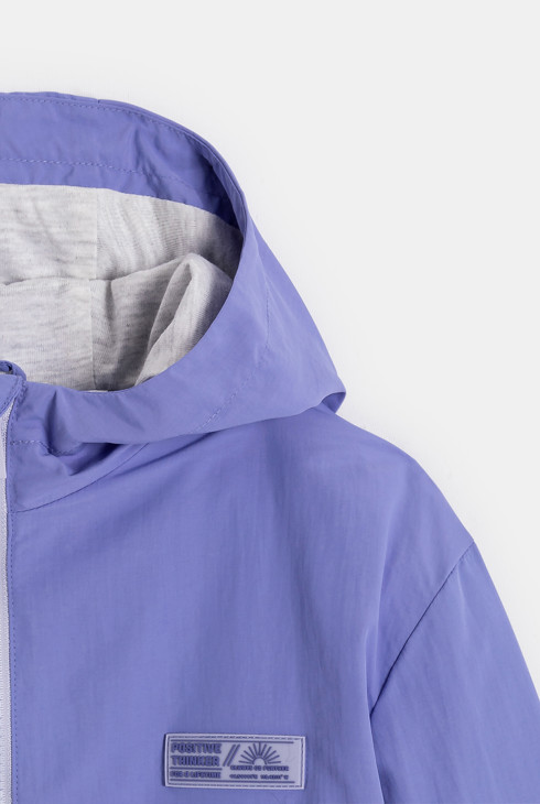 Coupe-vent déperlant à capuche violet Fille