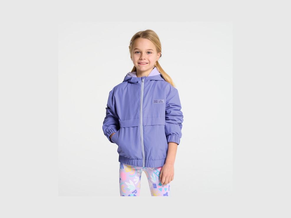 Coupe-vent déperlant à capuche violet Fille 1