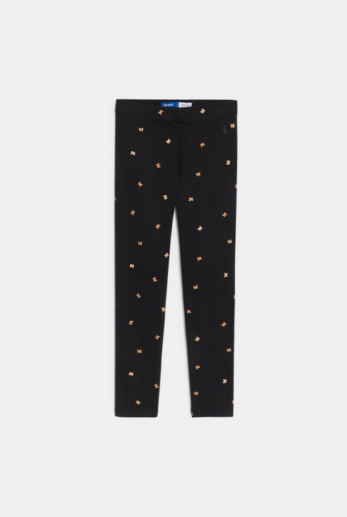 Leggings neri con farfalla per bambina 1