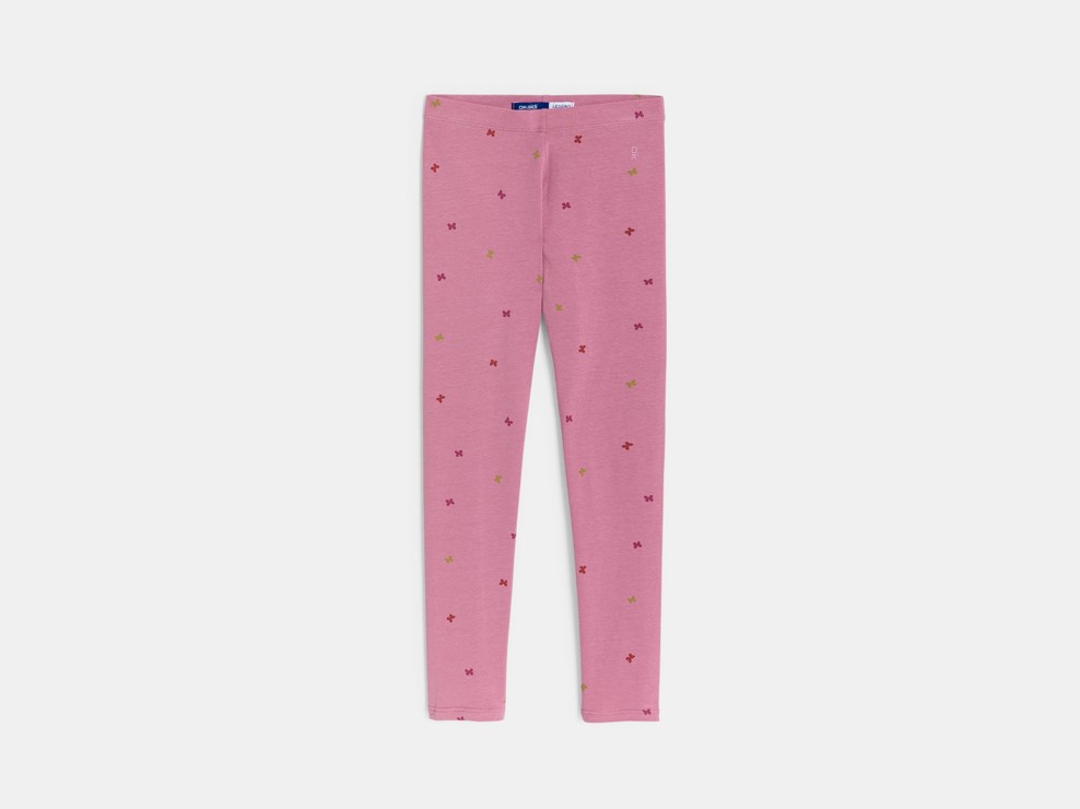 Legging largo motivo mariposa rosa niña 1