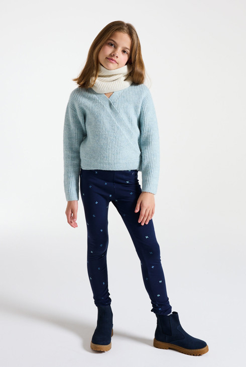 Plave tajice za djevojčice s motivom leptira 1