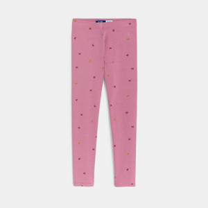 Legging long motif papillon rose Fille