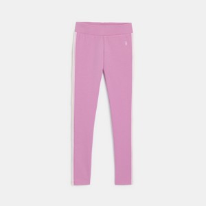 Legging à bandes vieux rose Fille