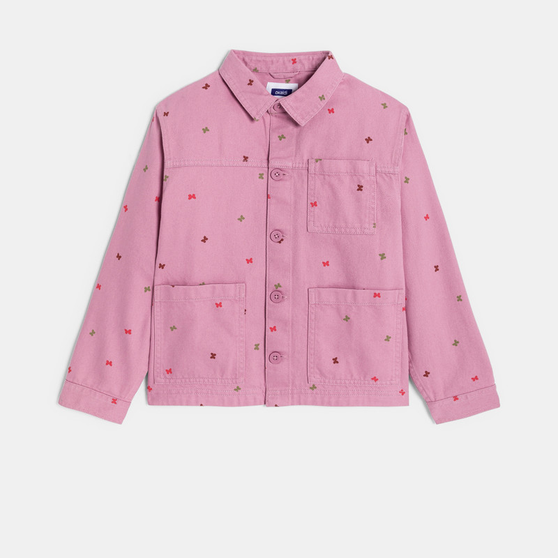 Stoffjacke Schmetterlingsmotiv rosa Mädchen