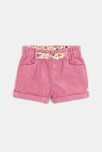 Short velours rose bébé fille