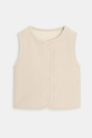 Gilet sans manches réversible velours doublé beige bébé fille