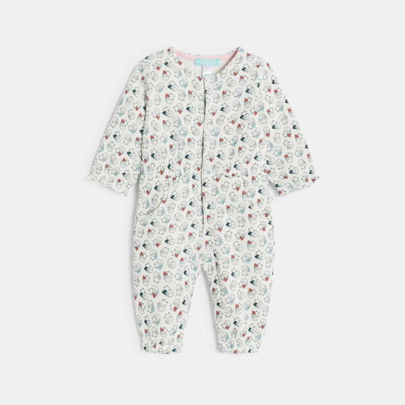 Overall beige Katzenmotiv Kleinkind Mädchen