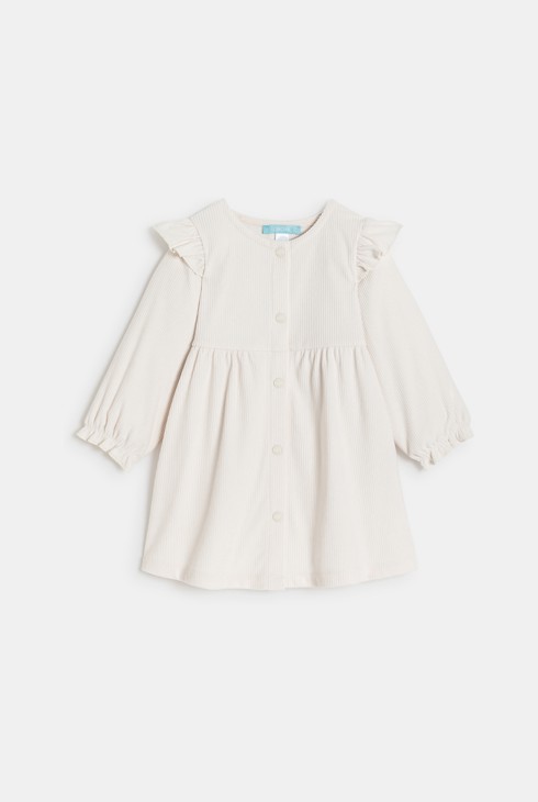 Kleid aus Cordstoff beige Kleinkind Mädchen 1