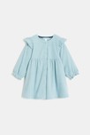 Robe en velours côtelé bleu bébé fille