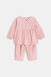 Ensemble en velours rose bébé fille