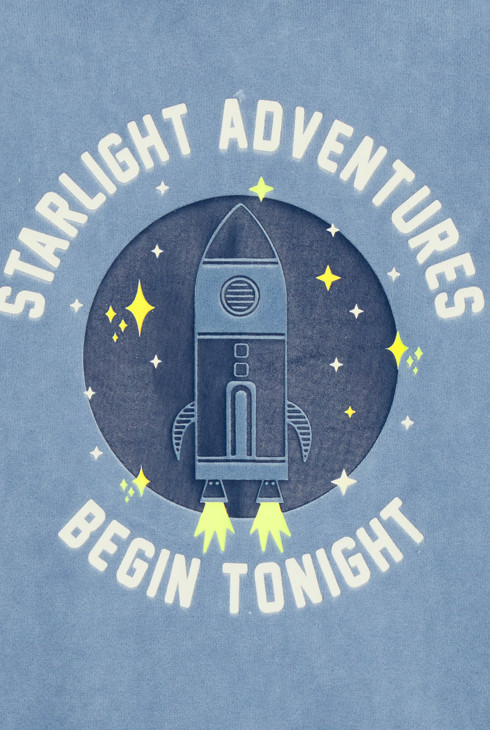 Pyjama 2 pièces en velours bleu Garçon