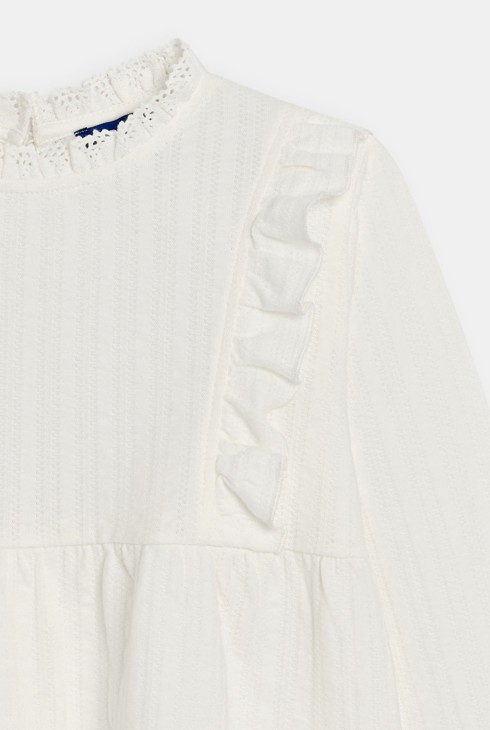 Romantična bijela bluza s volanima za djevojčice 2