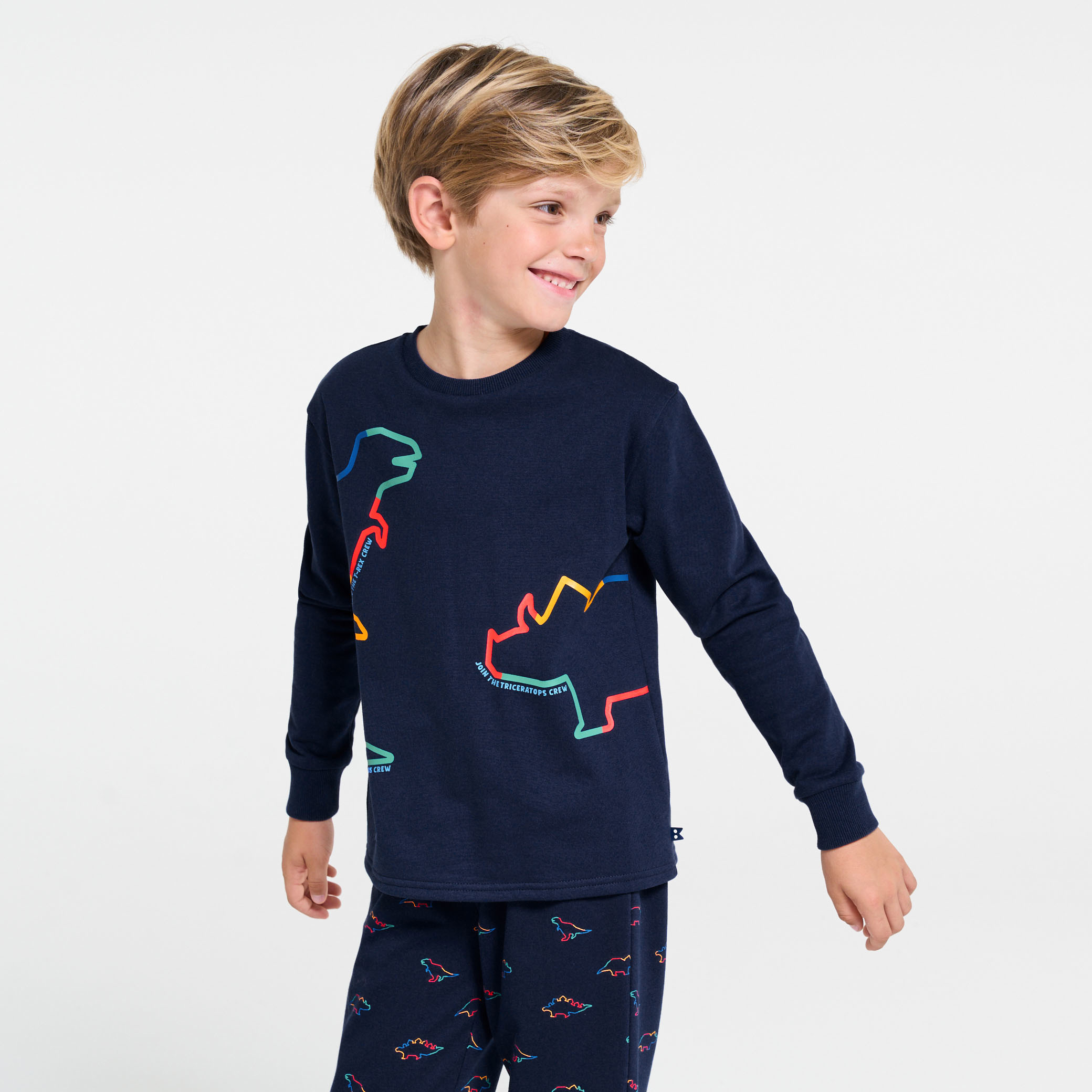Pyjama Garçon Manches Longues Hiver - Imprimé Dinosaure Ou Requin - En Coton Chaud - Taille 2 à 10 Ans