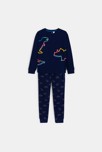 Pyjama 2 pièces en velours dinosaures bleu marine Garçon