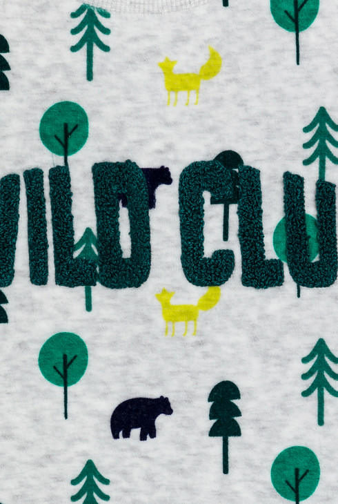 Pyjama 2 pièces en velours imprimé bleu canard Garçon