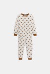 Pyjama 2 pièces en velours motif raton-laveur beige Garçon