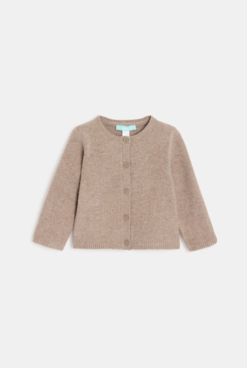 Cárdigan de punto beige bebé niña 1