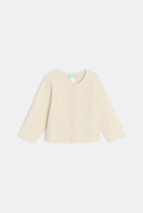 Cárdigan de punto beige bebé niña 1