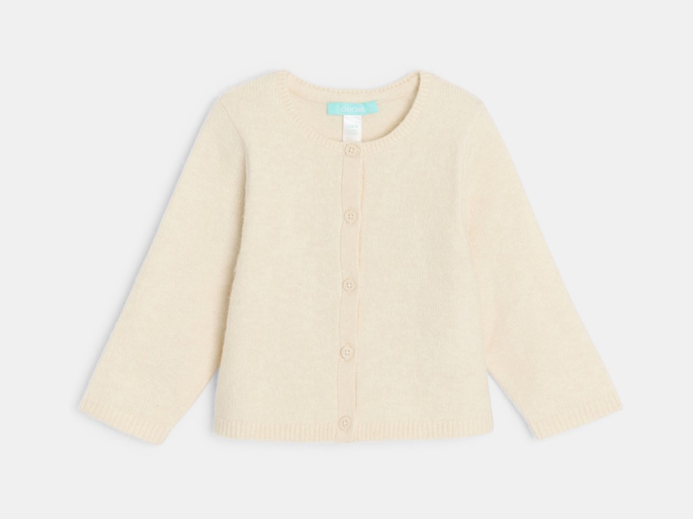Gilet en maille beige bébé fille 1