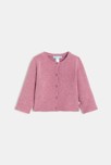 Gilet rose en maille bébé fille