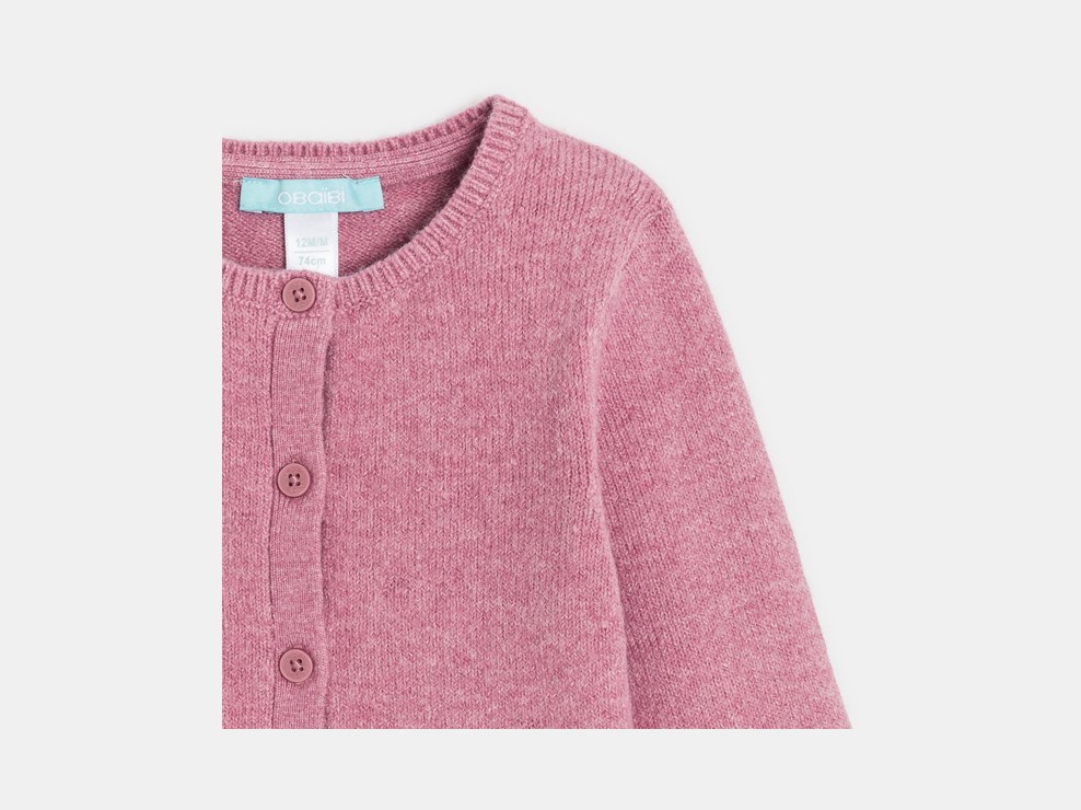 Cardigan in maglia rosa neonata 2