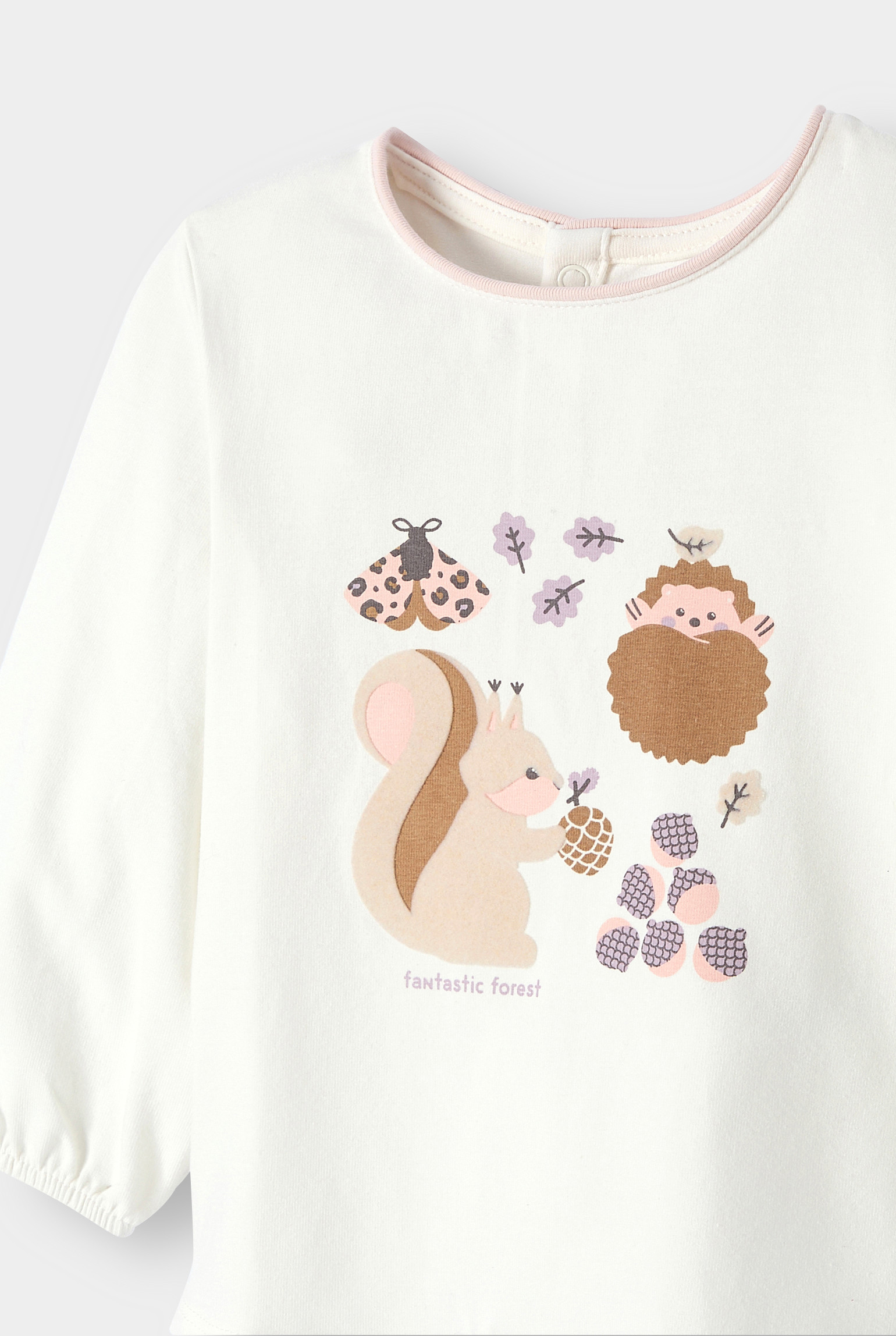 T-shirt forêt blanc bébé fille - Violet Parme