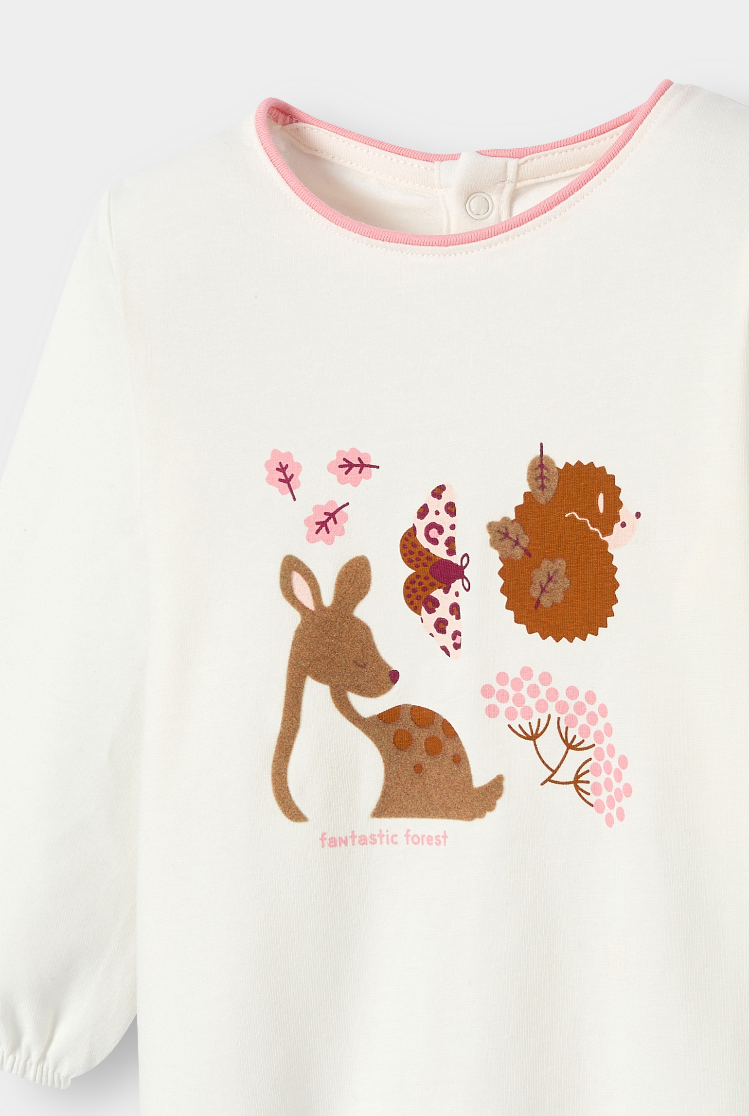 T-shirt forêt blanc bébé fille - Rose Valériane