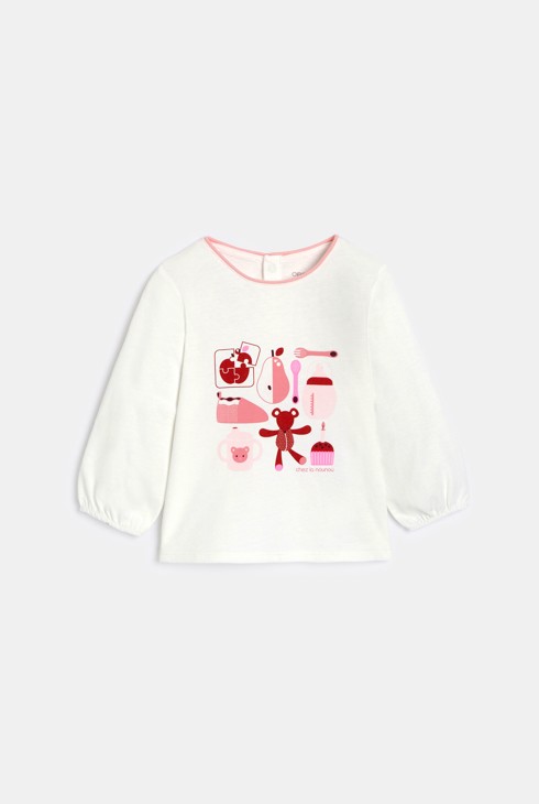T-shirt manches longues nounou rose bébé fille 1