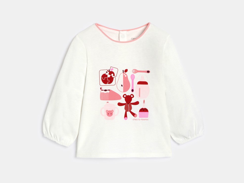 Langarmshirt Nanny in Rosa für kleine Mädchen 1