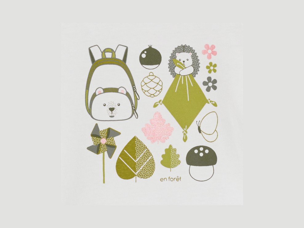 T-shirt a maniche lunghe foresta verde per neonata 2