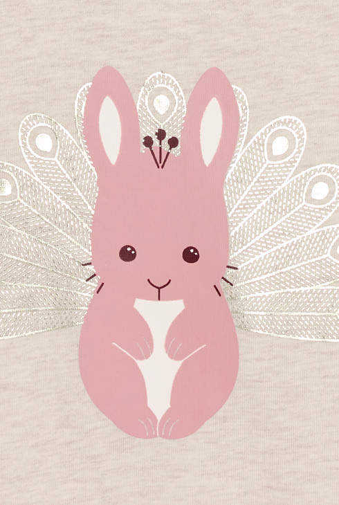 Bež majica dugih rukava s motivom životinja za djevojčice 2