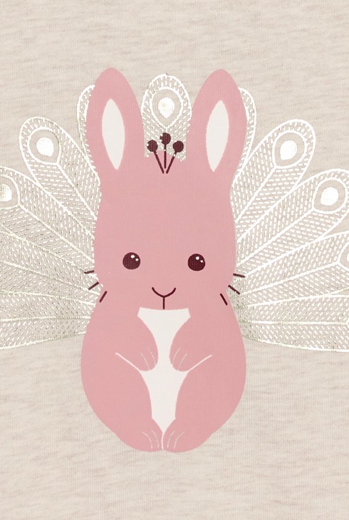 Baby girl's beige animal long-sleeve T-shirt 2