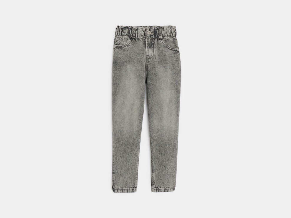 Vaquero con cintura elástica gris niña 1