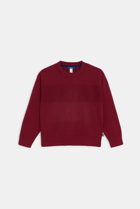 Pull col rond uni rouge Garçon 1